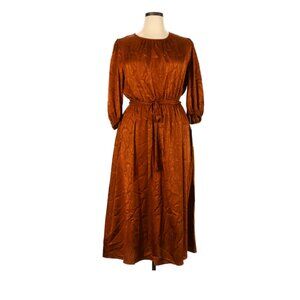 Copper Metallic Shimmery Fall Autumn Wedding Guest Dress